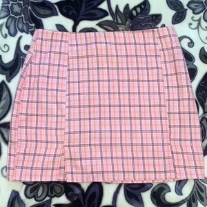 Pink checkered skirt